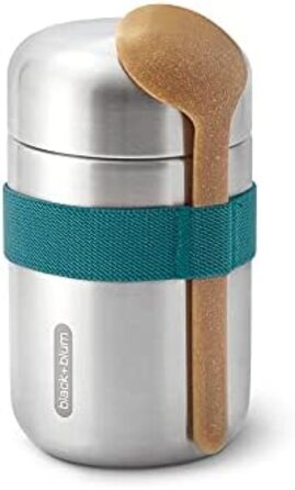 Термос для їжі BLACK + BLUM Food Flask 400 мл, з ложкою, вакуумний, з нержавіючої сталі, океан, зберігає 6 годин тепло та 8 годин холод, герметичний