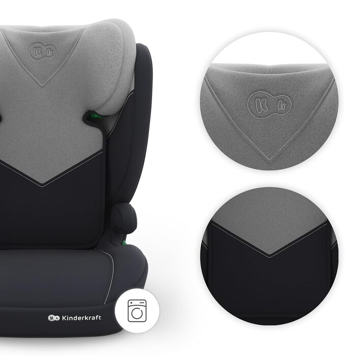 Дитяче автокрісло Kinderkraft I-SPARK 2 PRO (100-150 см), i-Size, 2 в 1, чорне/сіре