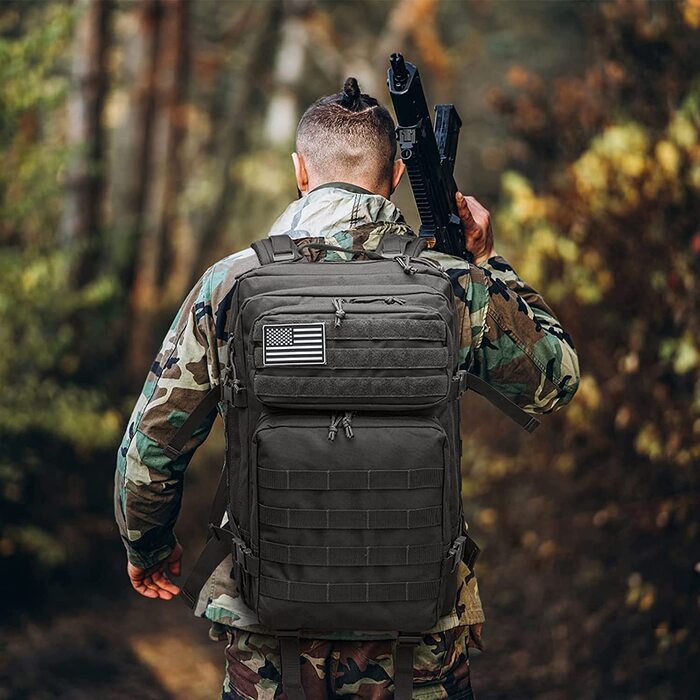 Тактичний рюкзак G4Free 40 л, військовий армійський рюкзак Molle для туризму, кемпінгу, трекінгу, полювання, чорний