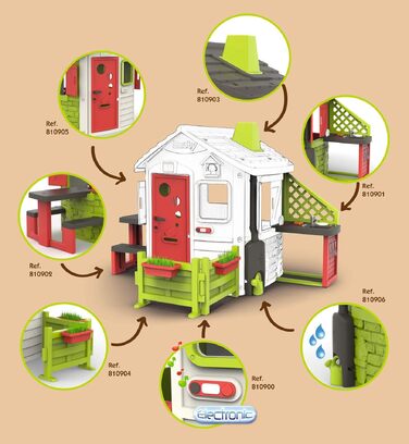 Дитячий будиночок Smoby Life Jura Lodge (115x123x132 см) з переробленого пластику - вуличний будиночок для дітей з годівницею для птахів, для саду та тераси, від 2 років