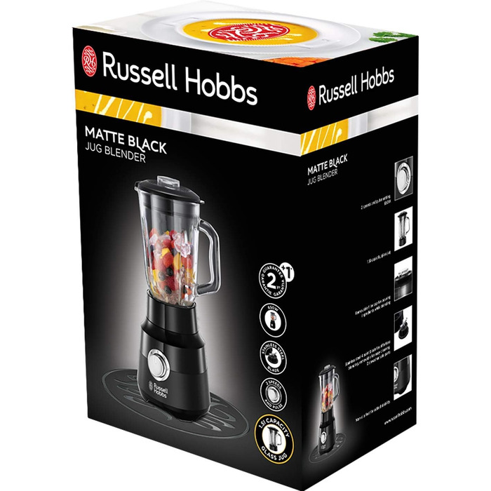 Ручний міксер Russell Hobbs 24672-56, матовий чорний (5 швидкостей + турборежим, вінчики та гаки для тіста, кнопка викидання насадок)