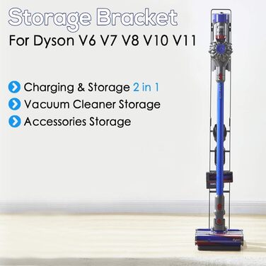Підставка-держатель для пилососа Queta з вуглецевої сталі для Dyson V11/V10/V8/V7/V6/DC58/DC59/DC62/DC74, без свердління стін