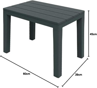 Пластиковий садовий столик Spetebo антрацит 60x39x45 см для балкона і саду