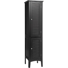Високий шафа для ванної LIFEZEAL з 2 дверцятами, 5 рівнів, 37x37x160 см, дерев'яний білий багатофункціональний шафа для квартири