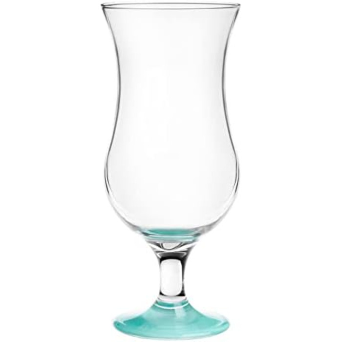 Набір склянок Glasmark Krosno для коктейлів, лонгдринків, води, гін-тоніка, пива, десертів, бірюзові, 6 шт по 420 мл, скло, можна мити в посудомийній машині