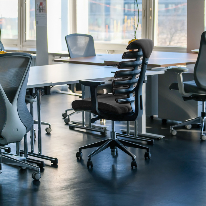 Офісне крісло / поворотне крісло ERGO LINE II Тканина Чорний HJH OFFICE