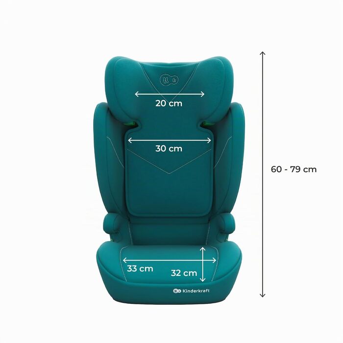 Дитяче автокрісло Kinderkraft I-SPARK 2 PRO (100-150 см), 2в1, i-Size, чорне/зелене