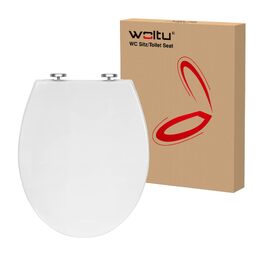 Сидіння для унітаза WOLTU з мікроліфтом (Softclose), овальна форма (O-форма), пластиковий кришка для унітаза з системою швидкого монтажу Fast Fix