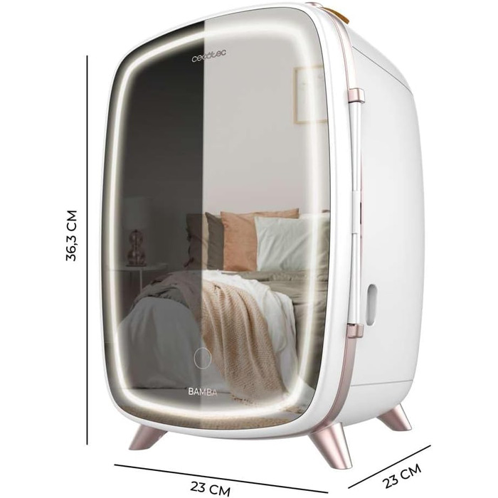 Міні-холодильник для косметики Cecotec Bamba CoolingBeauty 6000 Mirror, 6 л, дзеркало, LED-підсвічування, охолодження до 10°C