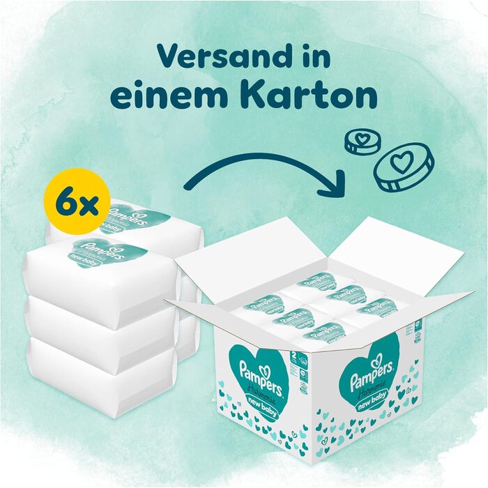 Дитячі підгузки Pampers Harmonie розмір 1 (2-5 кг), гіпоалергенні, на рослинній основі, 180 шт.