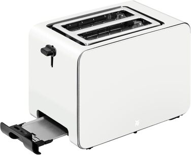 Тостер WMF Stelio 2-слотовий нержавіюча сталь, з підставкою для булочок, функція для бейглів, 7 ступенів підсмажування, 900 Вт, матова нержавіюча сталь (матово-білий)