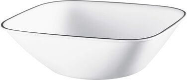 Набір посуду Corelle Timber Shadows 18 предметів, чорний і білий, для 6 персон, ударостійкий – квадратні тарілки 26 см, 17 см і миски 530 мл