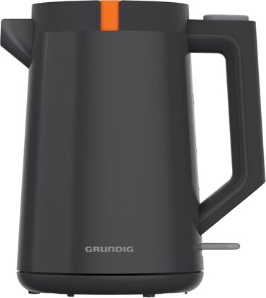 Електрочайник Grundig WK 5320, 2200 Вт, 1,7 л, автоматичне вимкнення, прихований нагрівач з нержавіючої сталі, сірий/теракота