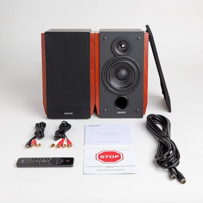 Edifier R1700BTs - Активні Bluetooth колонки 2.0 з сабвуфером, 66 Вт, коричневі, дерев'яний корпус