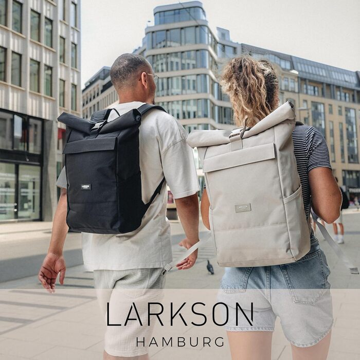 Жіночий рюкзак LARKSON Ida, компактний, водостійкий, для міста, університету, з відділенням для ноутбука 13'', чорний, елегантний, екологічний
