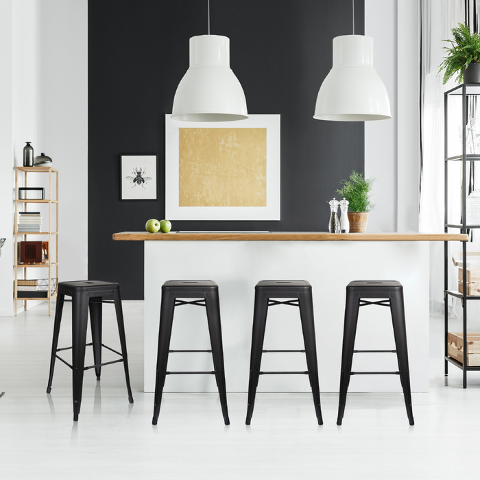 Барний стілець VANTAGGIO HIGH BRUSH, матовий чорний, hjh OFFICE