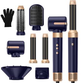 UKLISS Airstyler Pro 7-в-1: Фен-щітка з дифузором, 1400 Вт, 110000 об/хв для сушіння, завивки та випрямлення волосся (фіолетовий)