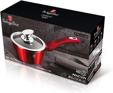 Каструля Berlinger Haus Metallic Line BH-1525N, 16 см, бордова
