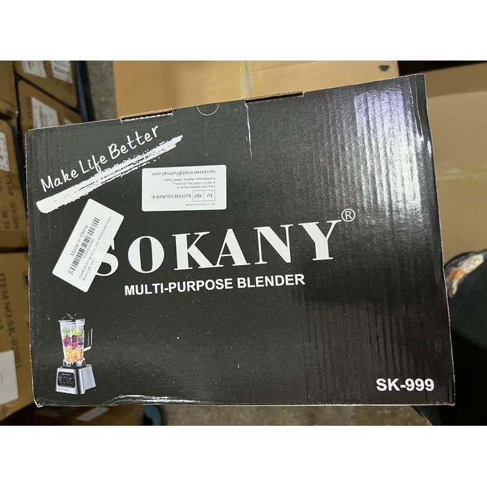 Потужний стаціонарний блендер SOKANY SK-999 6000 Вт, 2-в-1: блендер 2,5 л та кавомолка, 15 швидкостей, функції подрібнення льоду та самоочищення, без BPA, для смузі