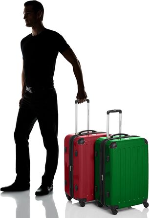 Валізи HAUPTSTADTKOFFER Alex 2 шт., жорсткий корпус, TSA, 65 см, 74 л, зелено-червоні, глянцеві