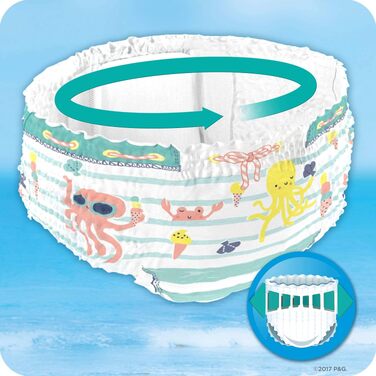 Одноразові підгузки для плавання Pampers Splashers, розмір 5/6 (14кг+), набір з 8 упаковок по 10 шт
