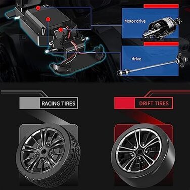 RC Автомобіль Goolsky Drift 1/16 4WD 40 км/год 2.4GHz, радіокерування, чорний