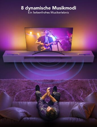Світлодіодні RGBIC LED-панелі для підсвічування телевізора Govee (45-70 дюймів), чорні