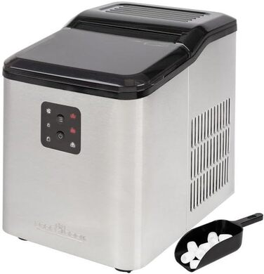 Льодогенератор ProfiCook PC-EWB 1253, 12 кг/добу, 2 розміри кубиків, 1,5 л бак, швидке приготування льоду, з лопаткою