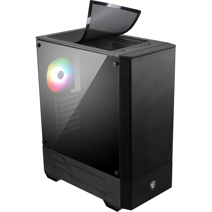 Корпус MSI MAG Forge 110R Mid-Tower ATX, чорний, з RGB підсвічуванням, 2x USB 3.0, 1x 120мм A-RGB вентилятор