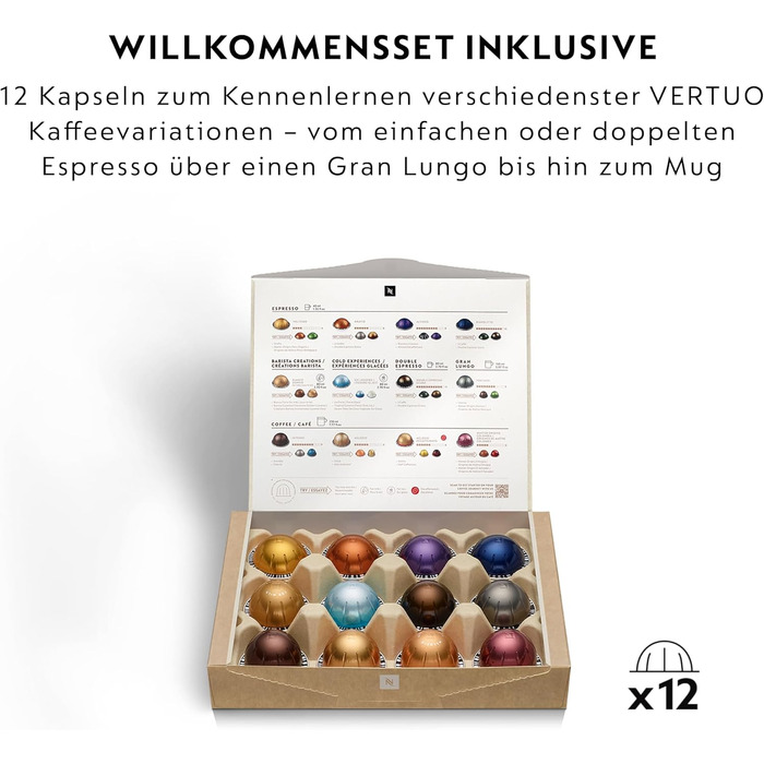 Кавомашина Nespresso Krups Vertuo Pop XN930T Титан 560 мл, капсульна, автоматичне розпізнавання капсул, 4 розміри чашок