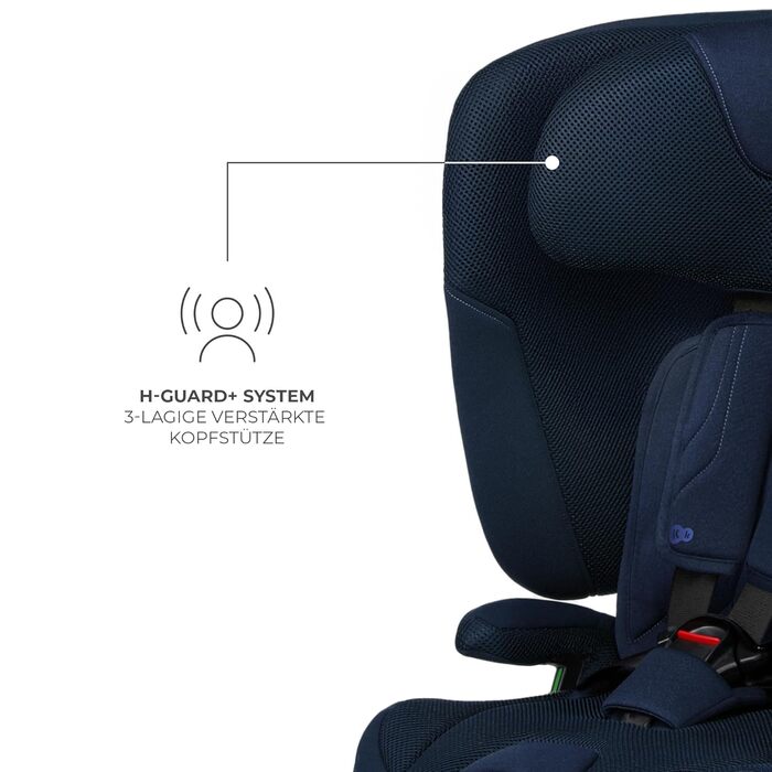 Автокрісло Kinderkraft FIX2GO i-Size 76-150 см (15 міс - 12 років), ISOFIX, Top Tether, SPS+, H-GUARD+, сіре (Blue)
