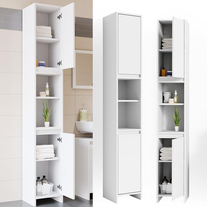 Пенал для ванної Vicco Emma, білий, 30x190 см, високий шафа