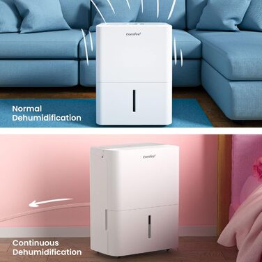 Осушувач повітря Comfee 10 л/24 год для приміщень до 16 м² з LED-дисплеєм, проти вологи та цвілі, модель MDDN-10DEN7