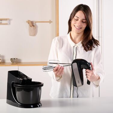 Кухонний міксер BLACK+DECKER BXMXA500E, 500 Вт, 2,5 л, 5 швидкостей, турбо, знімна чаша, насадки для замішування і збивання