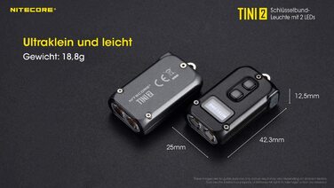 Ліхтар-брелок Nitecore TINI 2, 500 люмен, акумуляторний, чорний