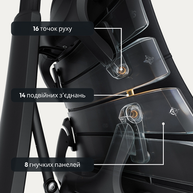 Крісло офісне ергономічне LiberNovo Omni Gen Graphite 48 см