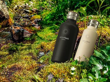 Термобутилка з нержавіючої сталі з трубочкою та інфузером, 3 кришки, BPA-free, герметична, для газованих напоїв, велосипедна, спортивна, дитяча, для чаю, 530 мл, чорна, бамбук