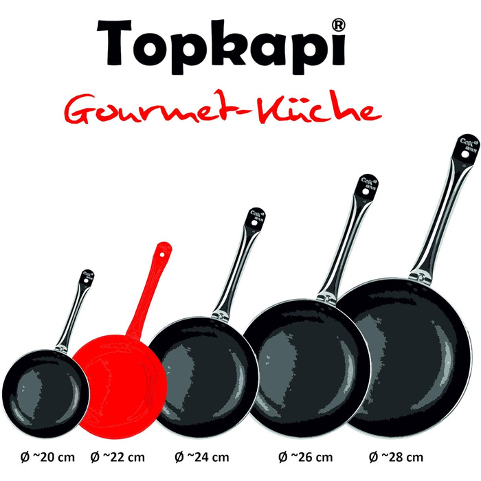 Сковорода Topkapi Gourmet Expert 22 см, антипригарна, індукційна, алюмінієва, потрійне покриття, ручка з нержавіючої сталі, професійна якість