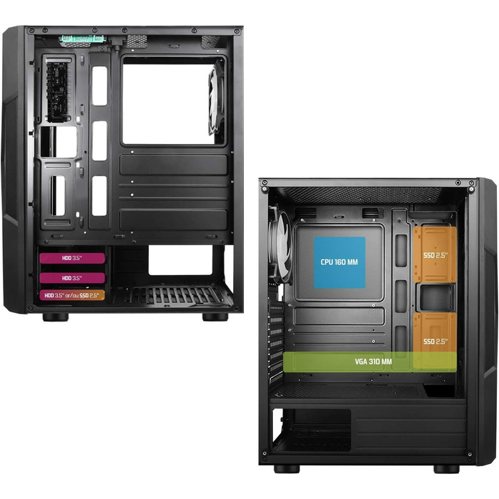Корпус для ПК SPIRIT OF GAMER Clone III ARGB ATX/mATX/ITX, 4x120мм вентилятори, скляна бічна панель, металева сітка, сталь