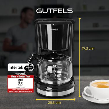 Кавоварка фільтраційна GUTFELS COFFEE 2010 S, 12 чашок, 1x4, 870 Вт, з автовимкненням
