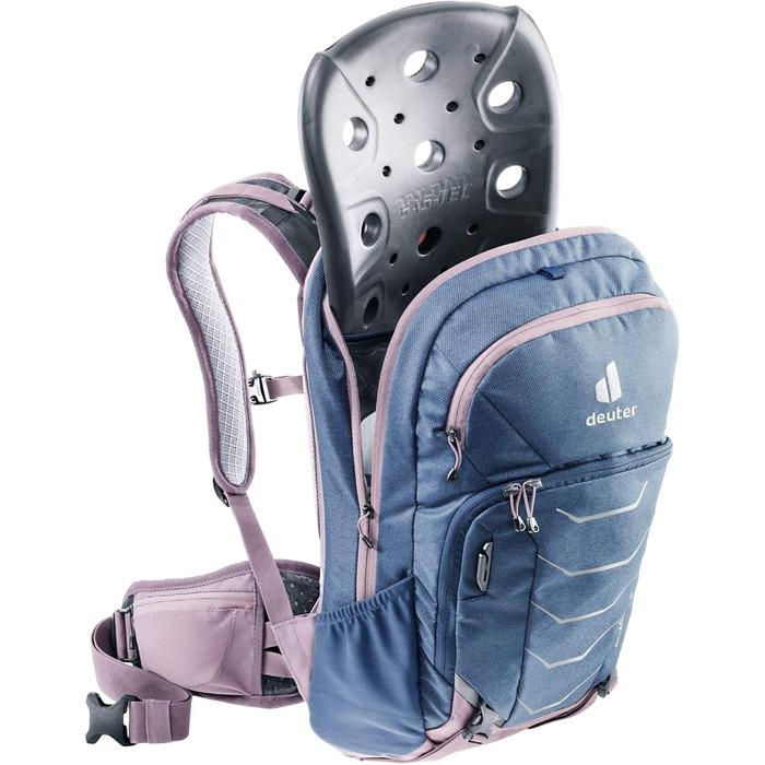 Жіночий велосипедний рюкзак Deuter Attack 14 SL з протектором, 14 л, синій Marine-grape