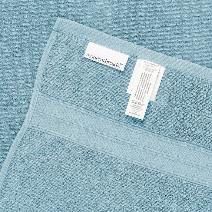Набір рушників Modern Threads Trefoil Filigranes, 6 шт, двосторонні, жакардові, Sterling Blue, 100% бавовна, супервбираючі, швидковисихаючі
