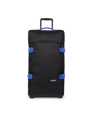 Валіза Eastpak Tranverz M 78L на колесах (67 x 35,5 x 30 см), легкий дорожній кофер з 2 відділеннями, телескопічною ручкою та TSA-замком, колір Contrast Black Blue