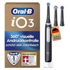 Електрична зубна щітка Oral-B iO Series 3, чорна матова (Matt Black), 1 щітка + 3 смінні насадки