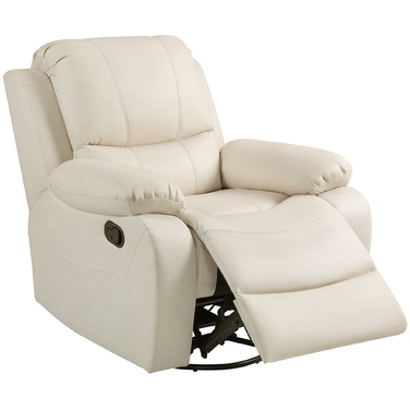Крісло для телевізора HOMCOM Recliner з функцією відкидання, підставкою для ніг, системою кишенькових пружин, поворотним кріслом для телевізора для вітальні, спальні, кремового