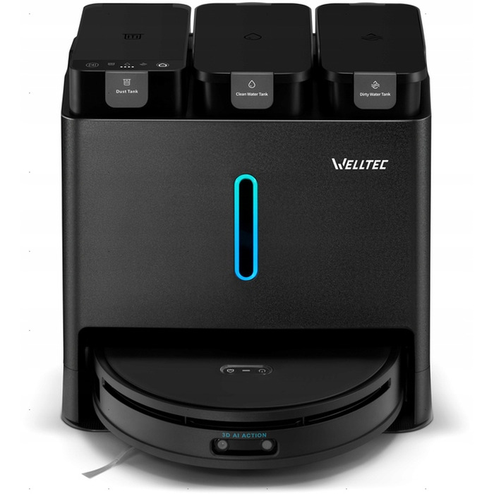 Робот-пилосос Welltec R10 Ultra з багатофункціональною станцією 8в1, чорний
