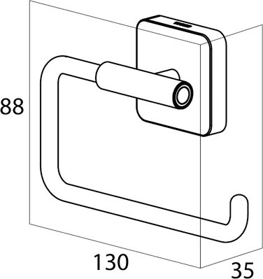 Тримач для туалетного паперу Tiger Onu без кришки, нержавіюча сталь хром, 13 x 8,8 x 3,5 см