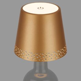 BRILONER LED нічник-лампа на пляшку, димована, сенсорна, акумуляторна, настільна, для читання, тепле біле світло, 11x9 см, золото-матова