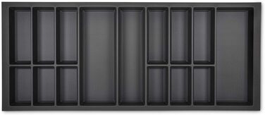 Вставка для столових приборів Orga-Box VII Design, базальтово-сіра, 1126x474 мм, органайзер для кухонних ящиків Veriset, Warendorf, для корпусу 1200 мм