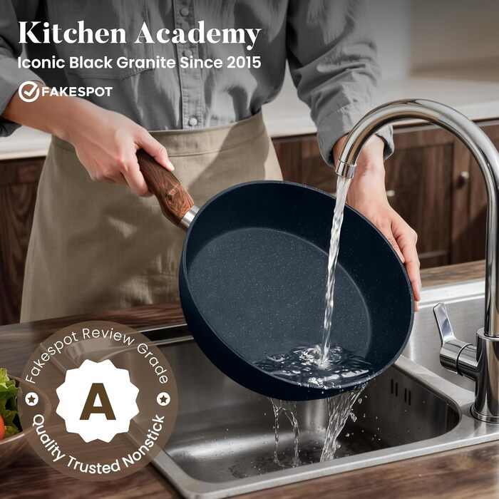 Набір посуду для індукційної плити Kitchen Academy, 12 предметів, антипригарне гранітне покриття, бежевий